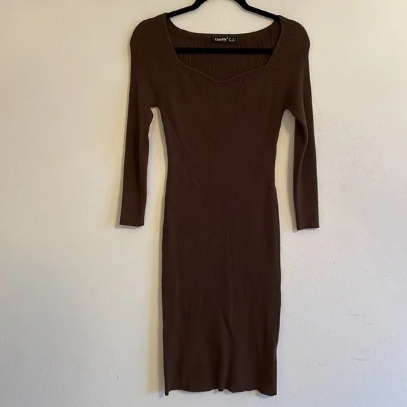 Midi Long Sleeve Sweater Dress - Picture 2 of 7